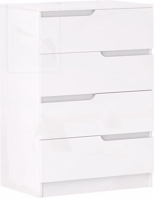 HOMCOM Cassettiera 4 cassetti con struttura in legno e piedini, Bianco   Aosom Italy