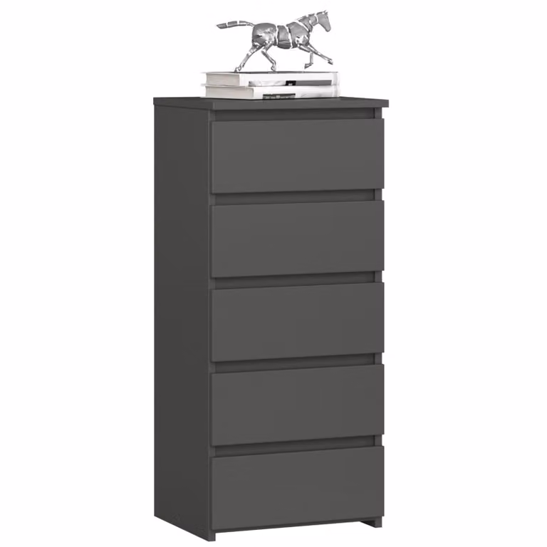Comò CL5 40 cm Grigio Grafite con 5 Cassetti e Design Moderno