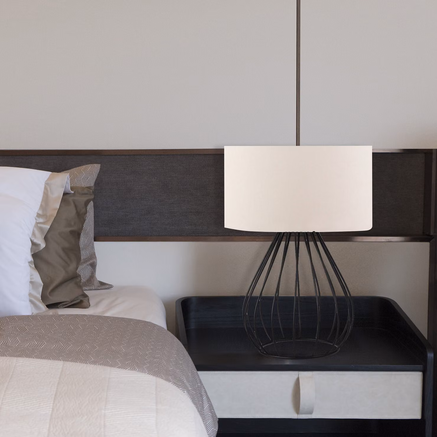 Opviq, AYD- AYD SGN, crema, lampade da comodino, 100% PVC