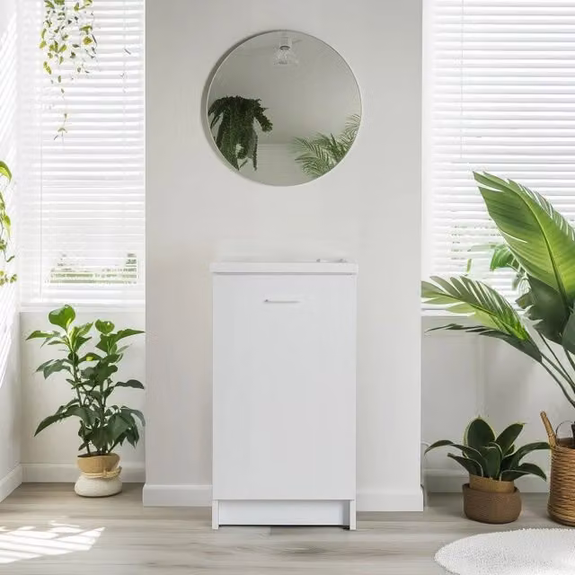 Mobile lavatoio 50x45 cm bianco con vasca in termoplastico e asse in termoplastico | Edilla
