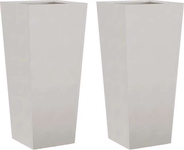 2 pz Fioriere | Cassetta per fiori | Vaso da Giardino 35x35x75 cm in Acciaio Inox