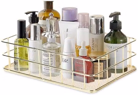 Organizzatore spazioso in acciaio inossidabile – Organizzatore da scrivania – Stabile e resistente – Ideale per la conservazione di prodotti cosmetici – Pratica soluzione con cassetti