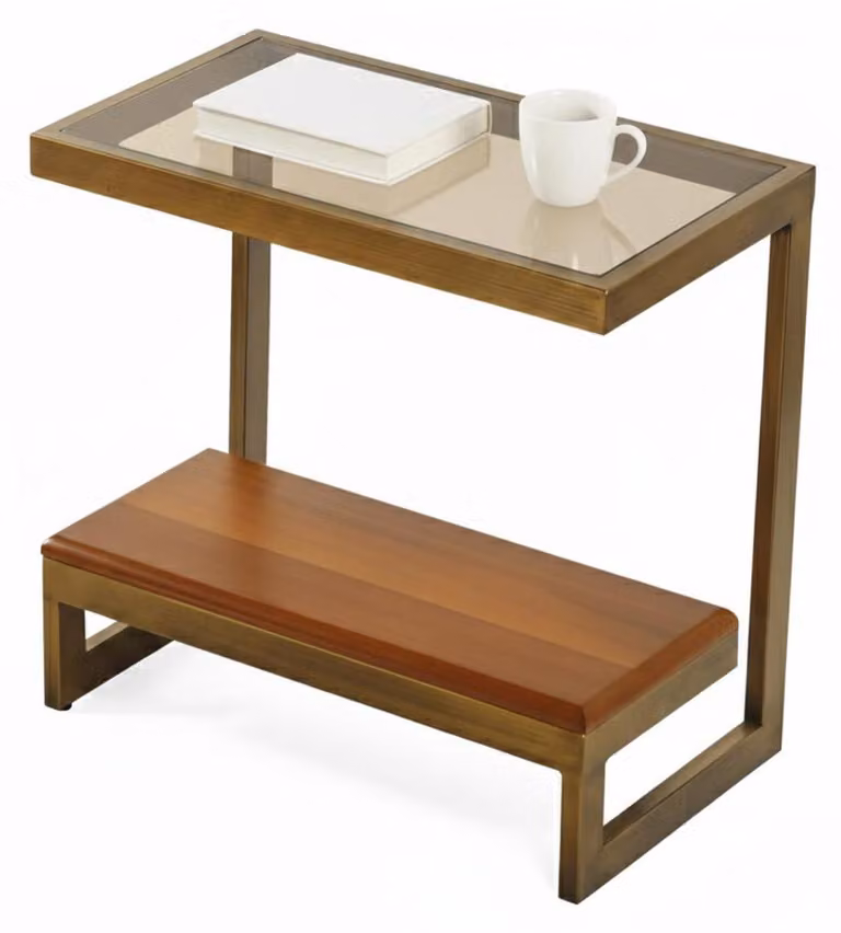 Tavolino da caffè, tavolino ausiliario, soggiorno, rettangolare, vetro, marrone, nuovo, legno