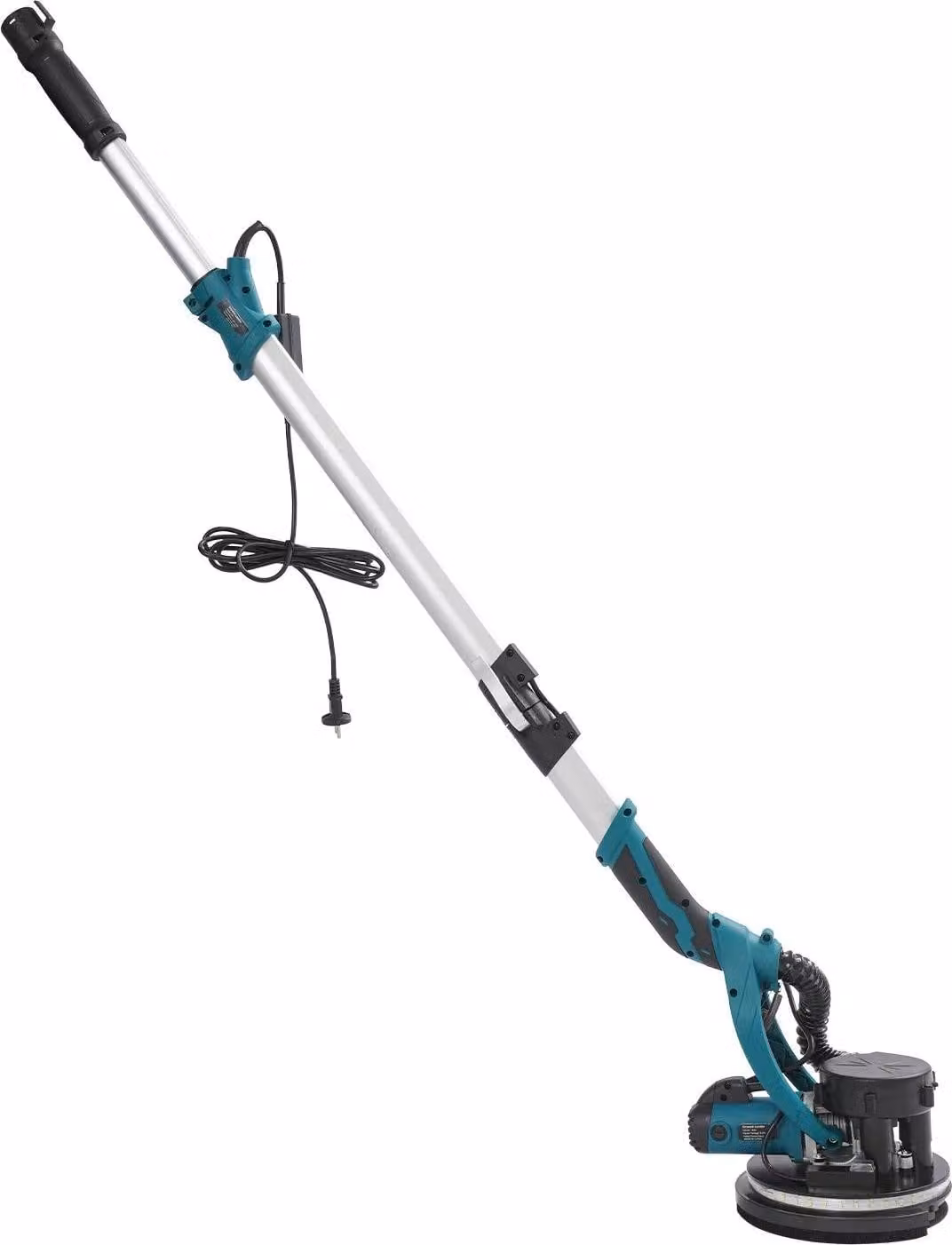 Levigatrice per pareti e soffitti in cartongesso - Potenza 850 W - Aspirazione della polvere - Manico telescopico - Velocità variabile a 6 livelli 800–1800 giri/min - Luce a LED - Colore Lake Blue