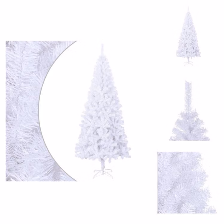 vidaXL Albero di Natale artificiale L 240 cm Bianco - Alberi di Natale