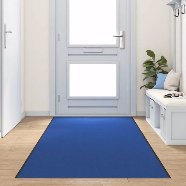 Tappeto rettangolare moderno vidaXL blu e nero in poliammide e PVC, L: 350 cm, P: 120 cm, H: 1 cm