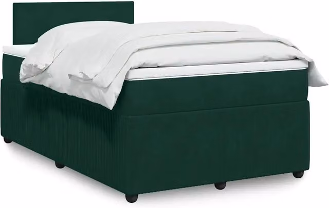Giroletto a Molle con Materasso Verde Scuro 120x200 cm Velluto 3290007