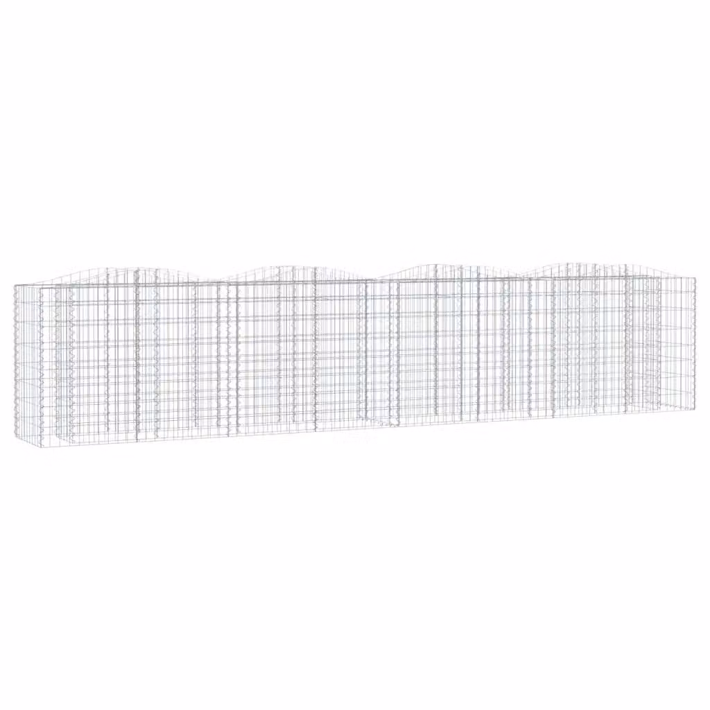 Gabbione ad Arco con Letto Rialzato vidaXL in Acciaio Zincato Grigio L: 400 cm, P: 50 cm, H: 100 cm – 2