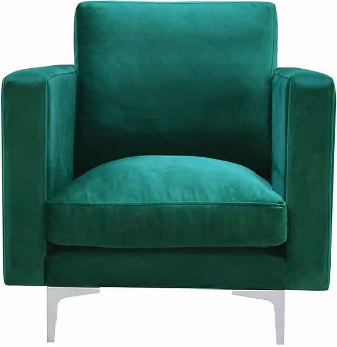 Sessel Stuhl 1x Esszimmer Fernseh Lounge Textil Sitz Grün Modern Polsterstuhl