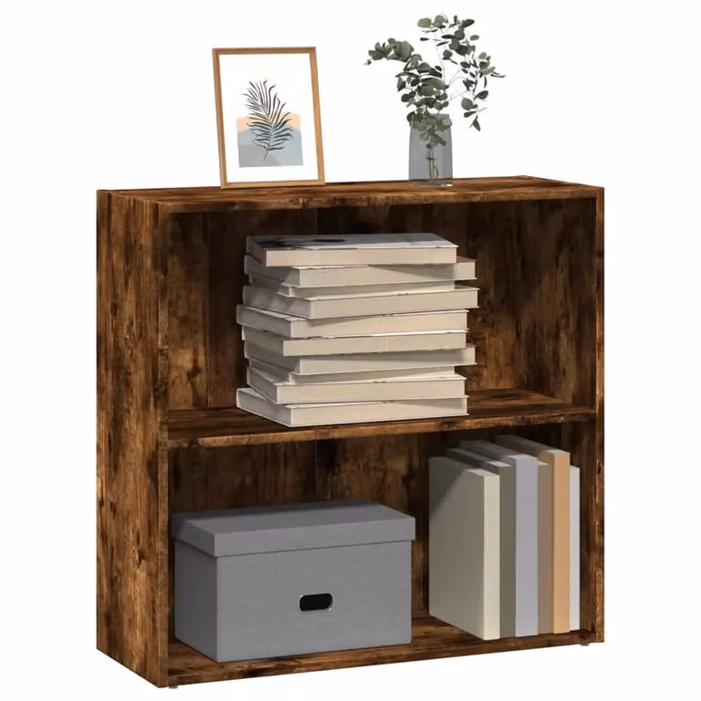 Libreria moderna vidaXL in legno multistrato e MDF, colore marrone, L 80 cm x P 30 cm x H 77 cm