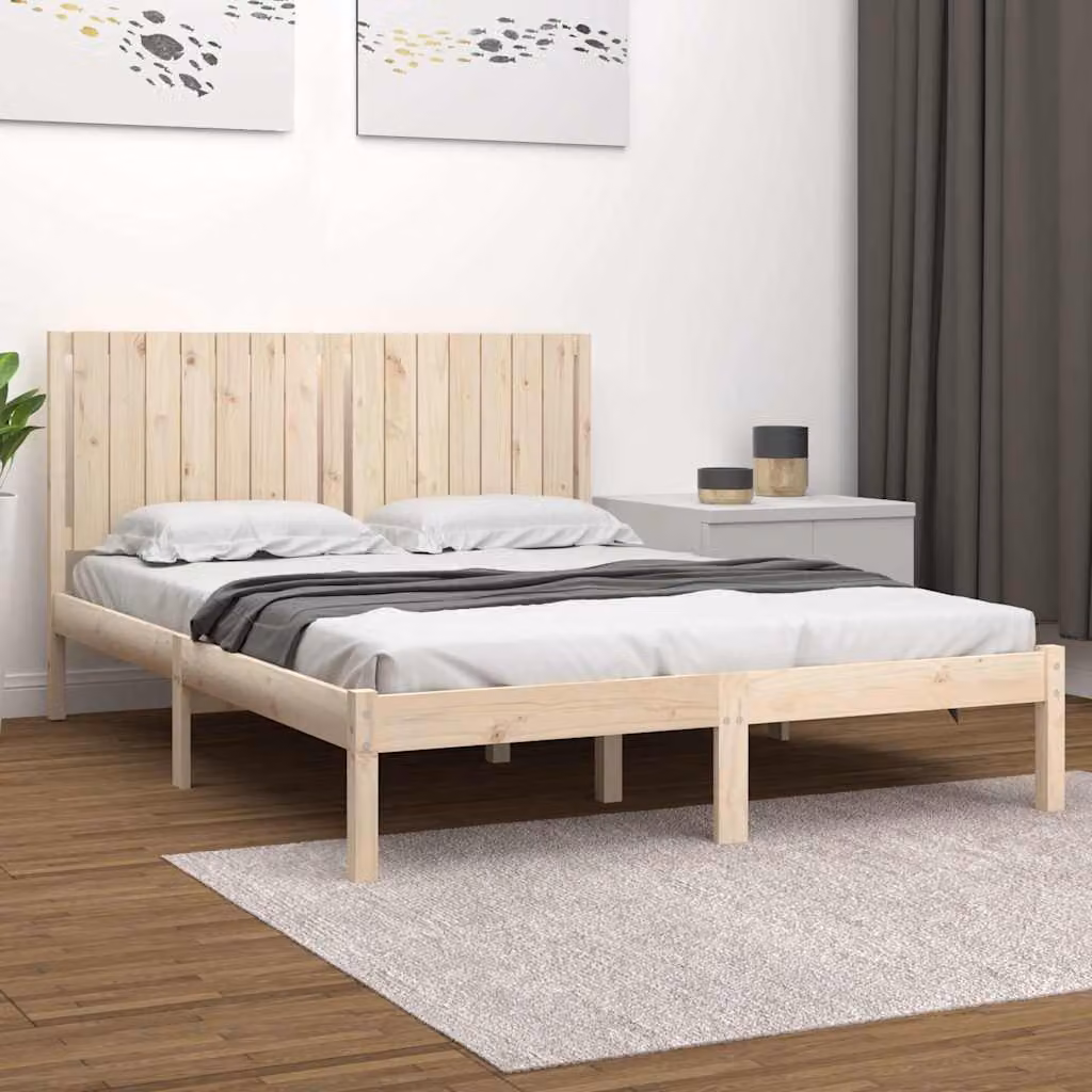 Giroletto vidaXL in legno massello di pino marrone senza materasso L/P/H: 205.5 x 160 x 31 cm – 1