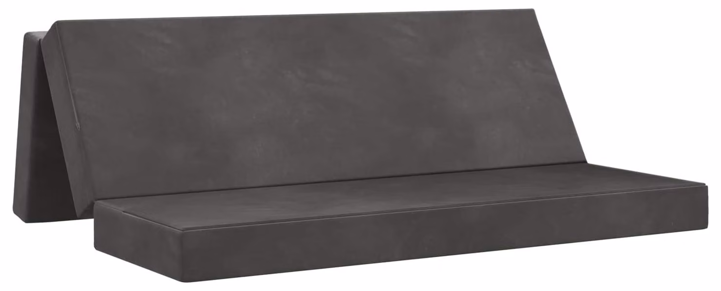 Divano Letto Pieghevole 200 x 67 x 45 cm Grigio Scuro