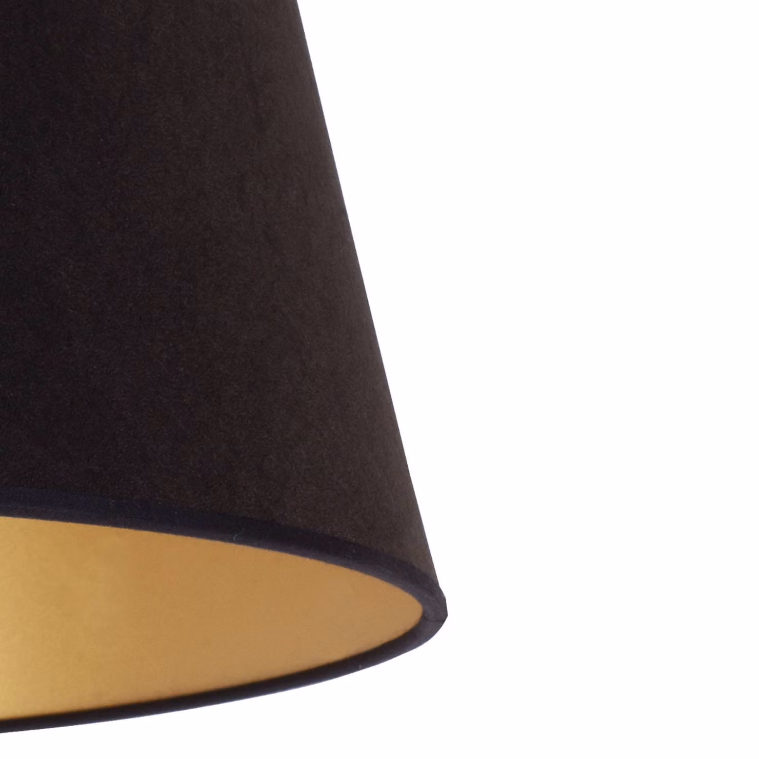 Paralume Cone altezza 25,5 cm, nero/oro Duolla, Nero, Tessuto / Stoffa / Seta