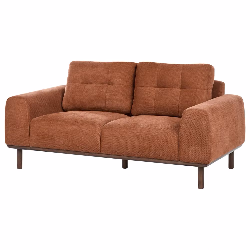 Divano a 2 posti BELIANI in tessuto marrone dorato con gambe in legno di frassino per soggiorno in stile moderno L: 170 cm, P: 71 cm, H: 76 cm – 2
