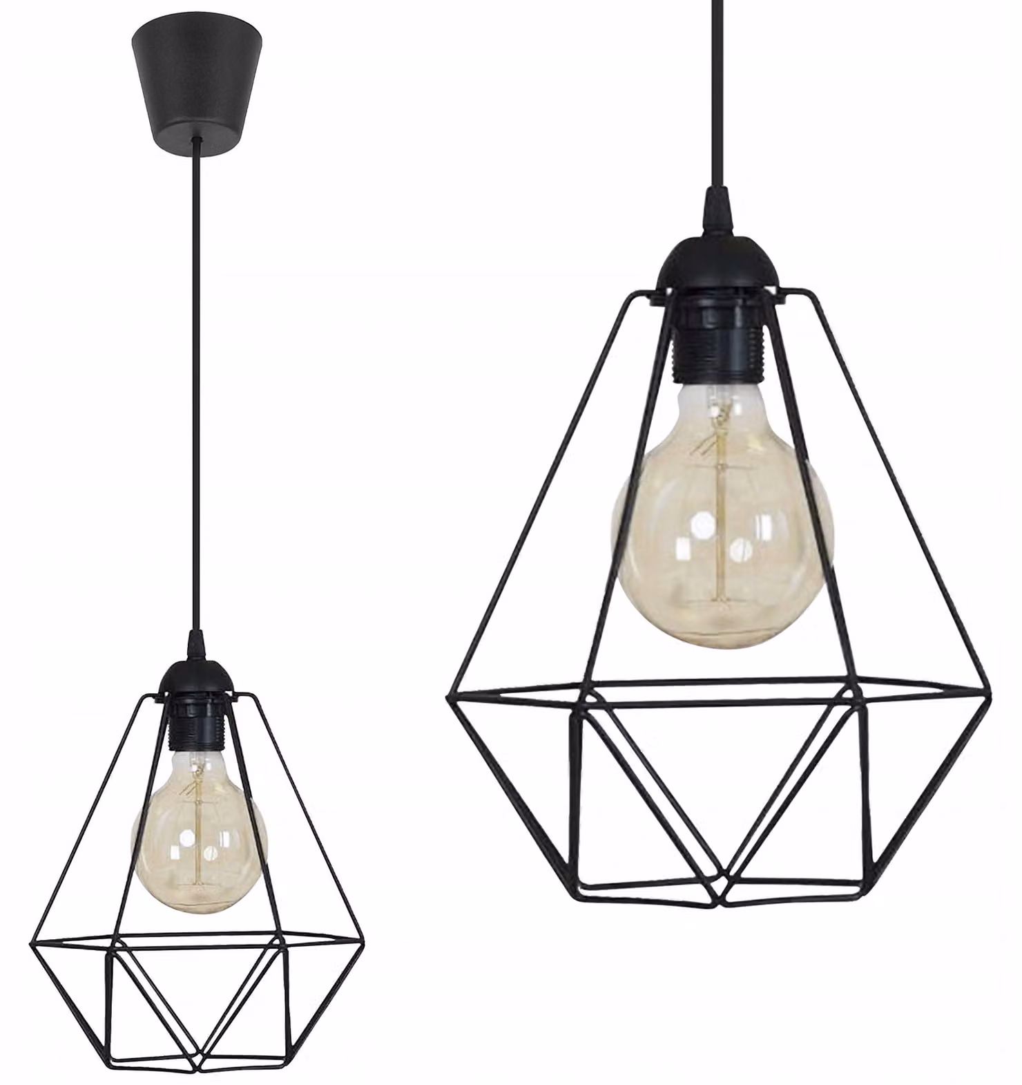 Diamond Loft Edison Lampada A Sospensione In Filo Metallico