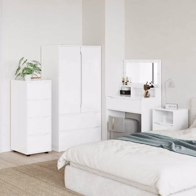Armadio moderno vidaXL in MDF bianco lucido L 40 cm x P 48 cm x H 105 cm
