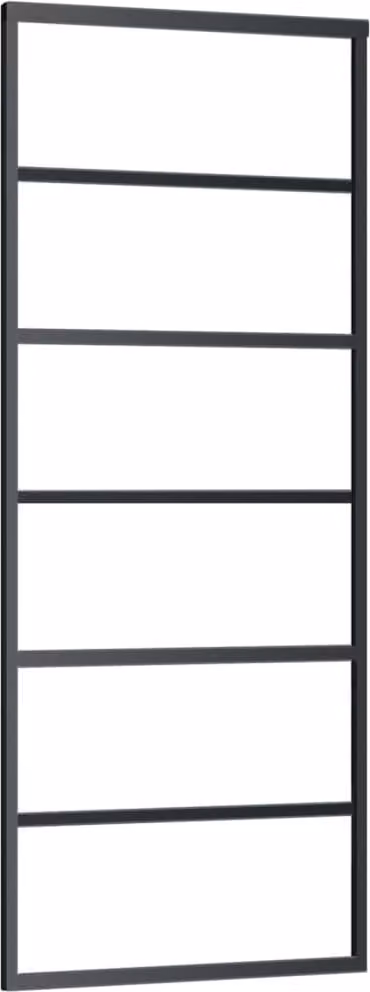 Porta Scorrevole in Vetro ESG e Alluminio 76x205 cm Nera