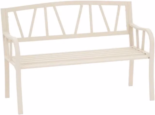 Panca da esterno a 3 posti Hesperide con braccioli e cuscini in colore argilla, L: 127 cm, H: 86 cm, P: 61,5 cm