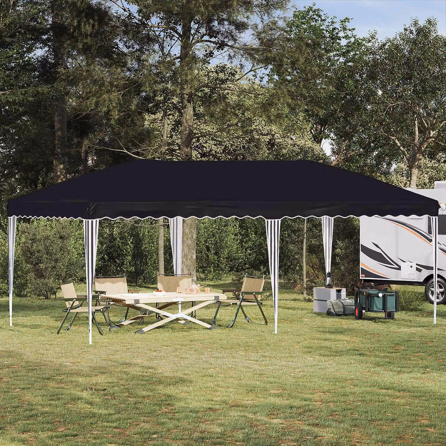Maison Exclusive - Tenda pop-up per eventi, dimensioni 575 x 290 x 245 cm, colore antracite
