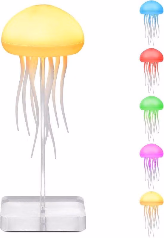 Pannello luminoso a LED con tentacoli danzanti - Luce notturna con sfumature RGB - Sensore tattile - Lampada da tavolo ricaricabile