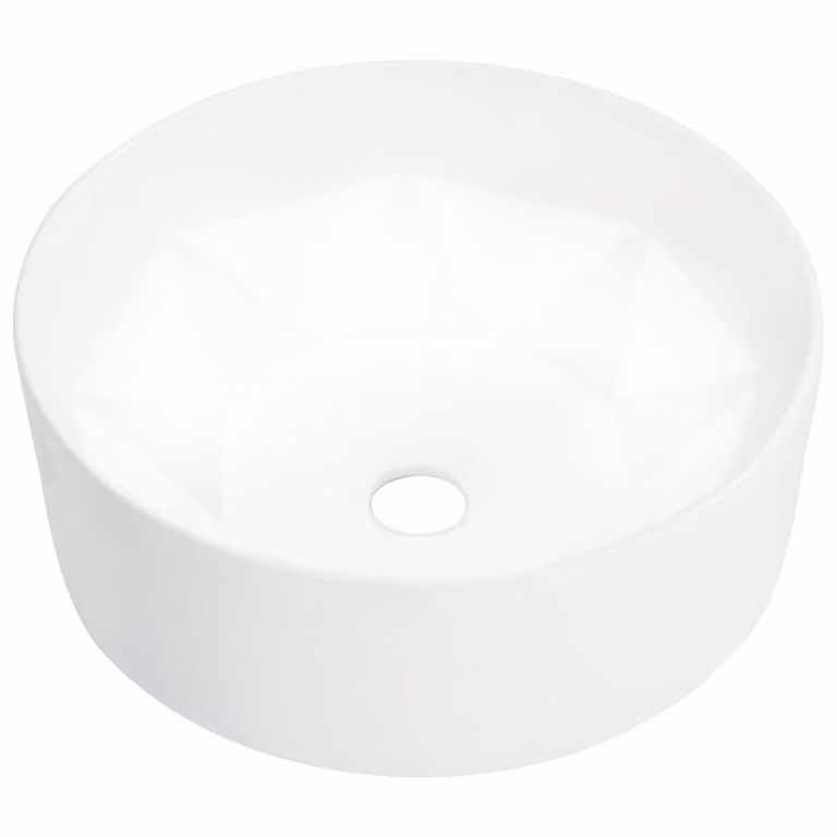 The Living Store Lavabo 36 x 14 cm in Vetroceramica bianca
