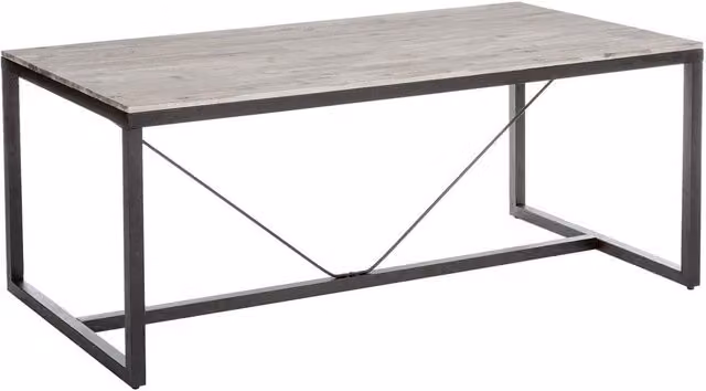 Tavolo da Pranzo Rettangolare in Legno di Acacia e Metallo Stile Industrial Atmosphera Createur d'interieur Marrone L: 180 cm, P: 90 cm, H: 85 cm
