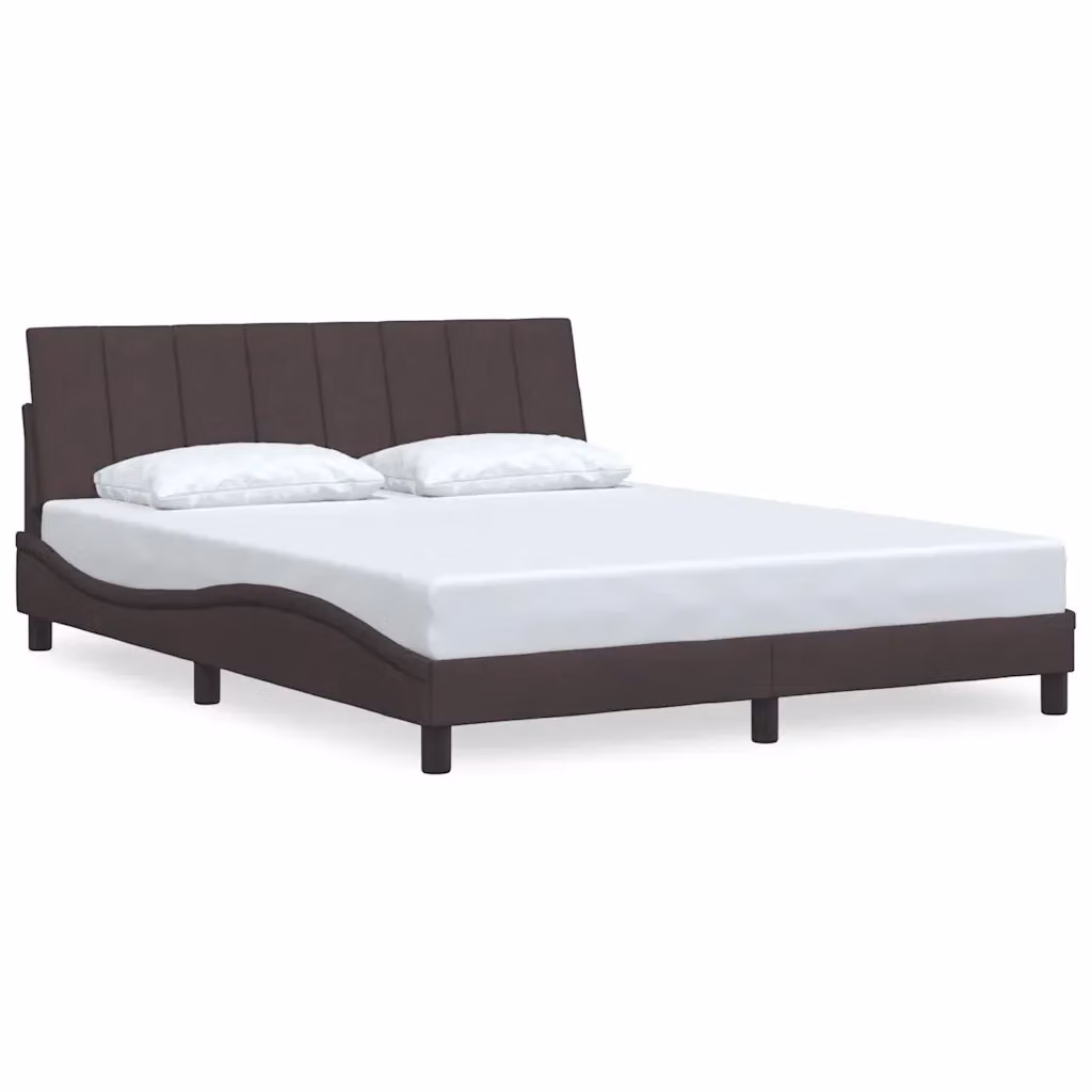 Giroletto Hanko vidaXL senza materasso in tessuto marrone scuro L/P: 160 x 200 cm – 2
