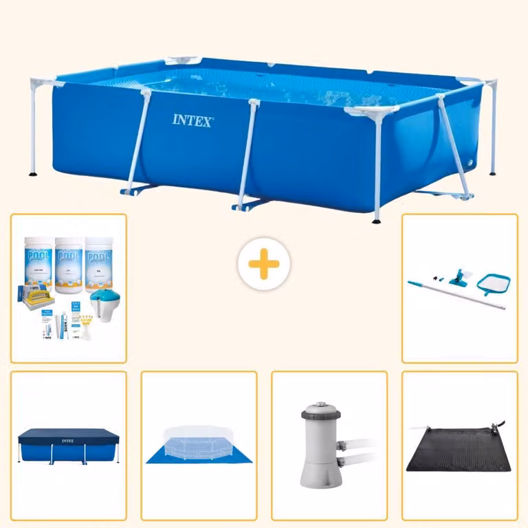 Piscina fuori terra rettangolare - 300x200x75 cm - 7 pezzi - Modello SCB97