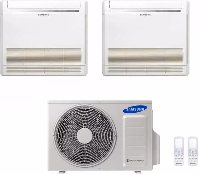 Condizionatore Samsung Dual Split Inverter Console 9000+9000 Bianco con Telecomando Incluso Classe Energetica A+++