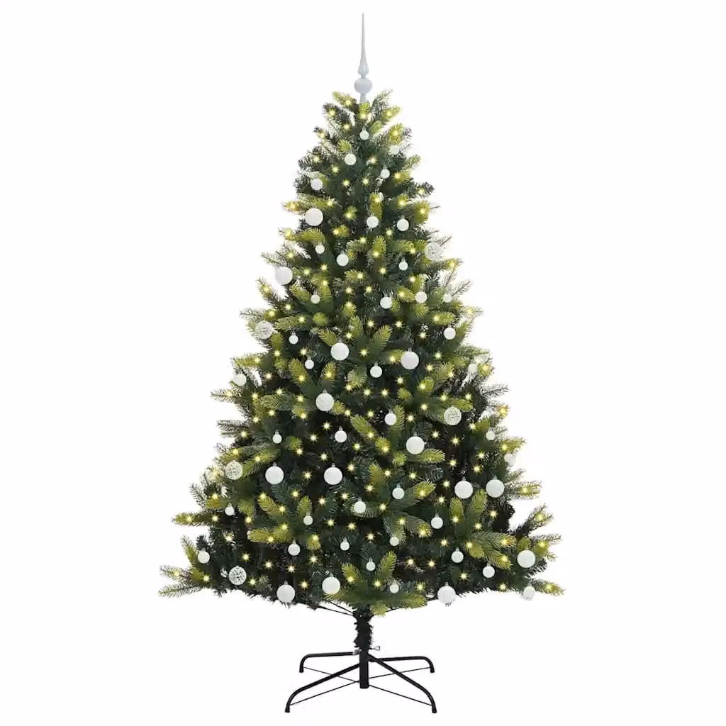 Albero di Natale artificiale verde vidaXL con 300 LED luce bianca calda, Altezza: 180 cm – 2