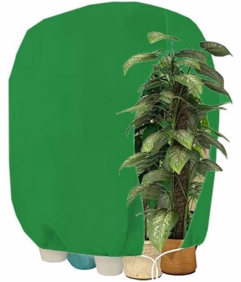 Copertura protettiva invernale per piante, con cerniera, 120x140 cm, colore verde