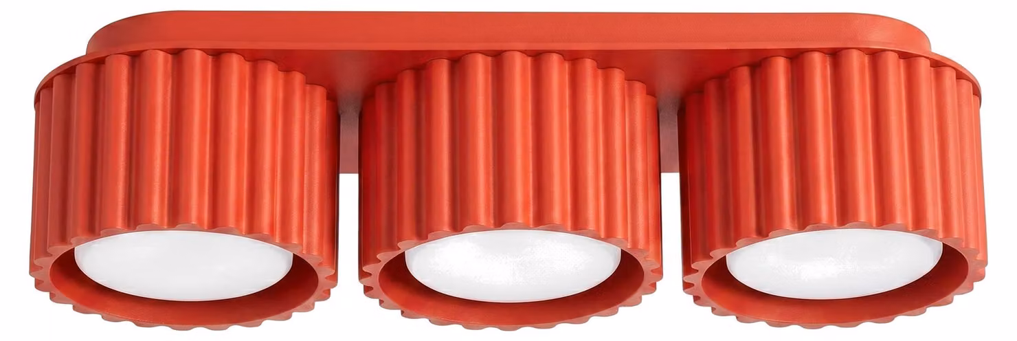 Plafoniera AURA 3 rossa Gx53 3xGx53 10W in alluminio 8x10x32,5 cm Sollux Lighting