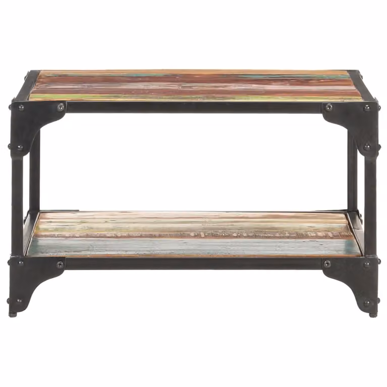 Tavolino da Salotto 60x60x35 cm in Legno Massello di Recupero