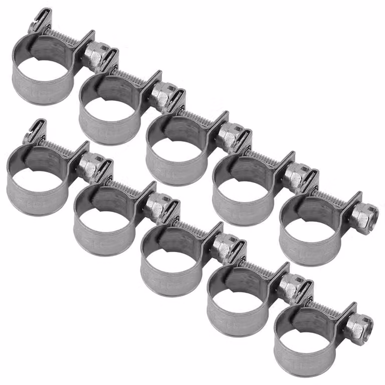 Fascette stringitubo, confezione da 10 pezzi, acciaio inossidabile, da 6 a 20 mm, regolabili
