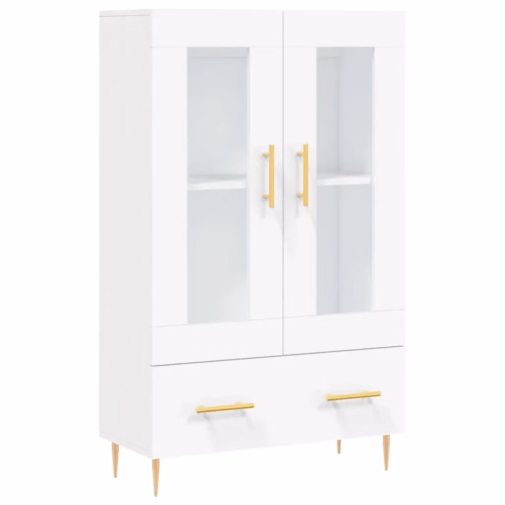 Credenza bianca moderna vidaXL a parete in legno e metallo L: 69,5 cm, P: 31 cm, H: 115 cm – 2