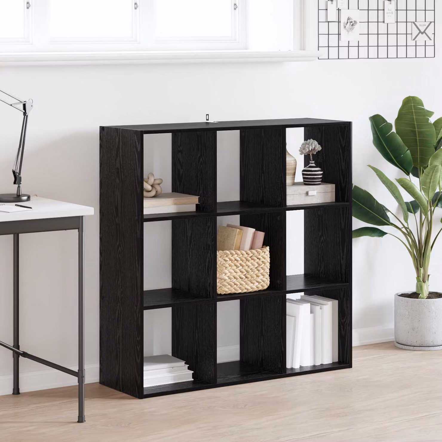 Libreria moderna vidaXL in MDF colore nero, L 102 x P 32 x H 102 cm