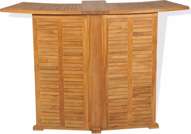 vidaXL Tavolo bar pieghevole 155x53x105 cm in teak massiccio