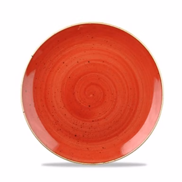 Piatto fondo in porcellana rosso stone, diam. 25cm, 12 pezzi