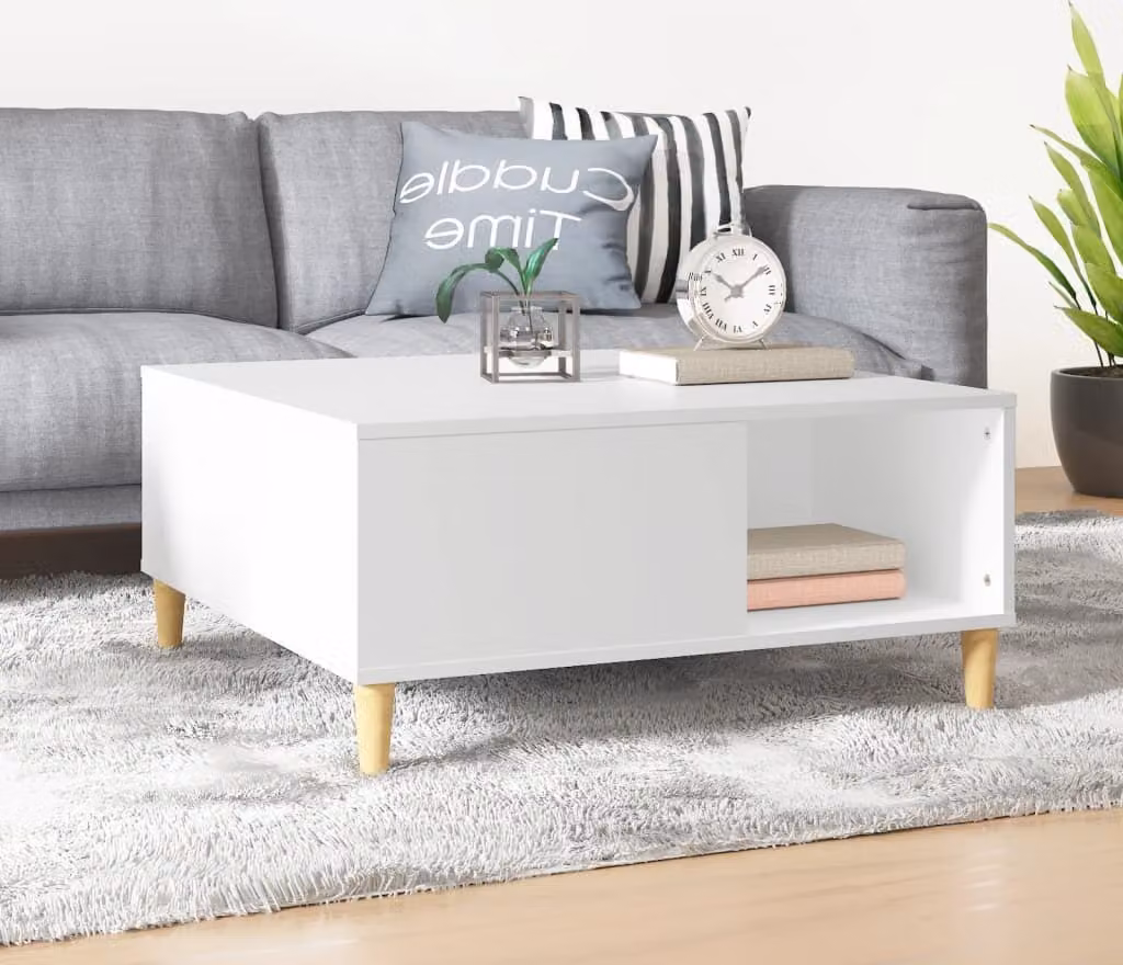 Maison Exclusive - Tavolino bianco 80x80x36,5 cm Materiale ligneo