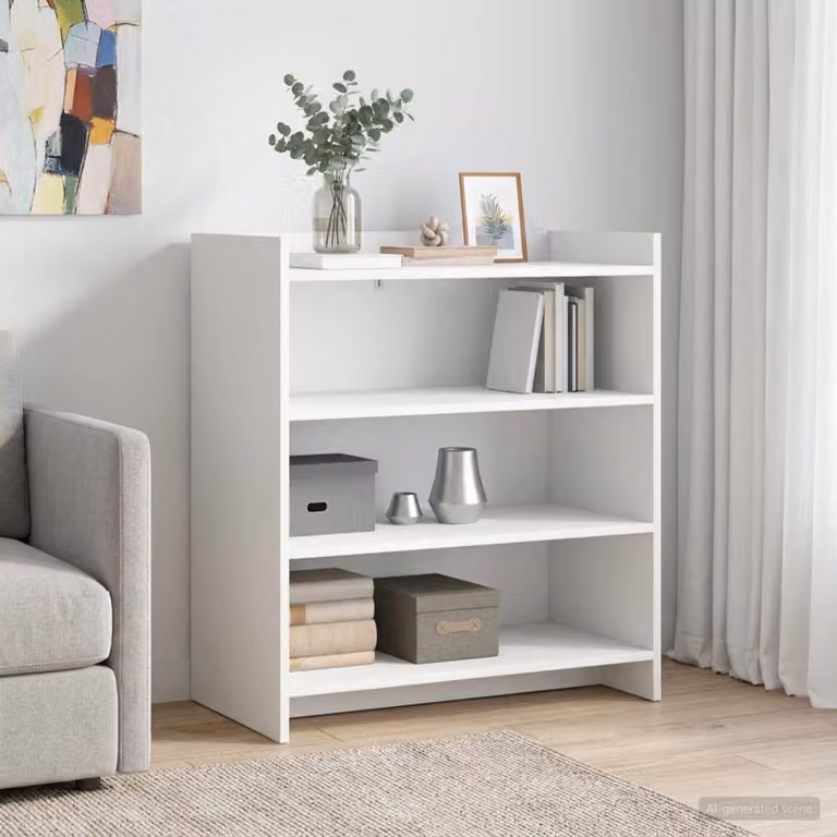 Credenza moderna vidaXL in legno ingegnerizzato bianco L: 75 cm, P: 36 cm, H: 80 cm