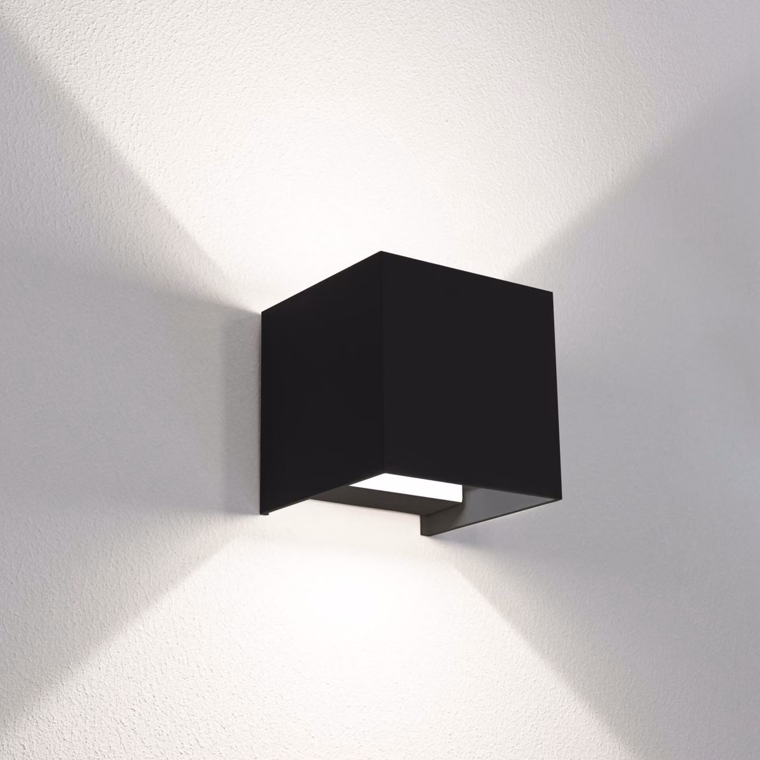 CENTURY QUADRATO, lampada da parete per esterni a LED, illuminazione verso l'alto/verso il basso, nera, 20 W, 3000/4000/6500 K, grado di protezione IP65