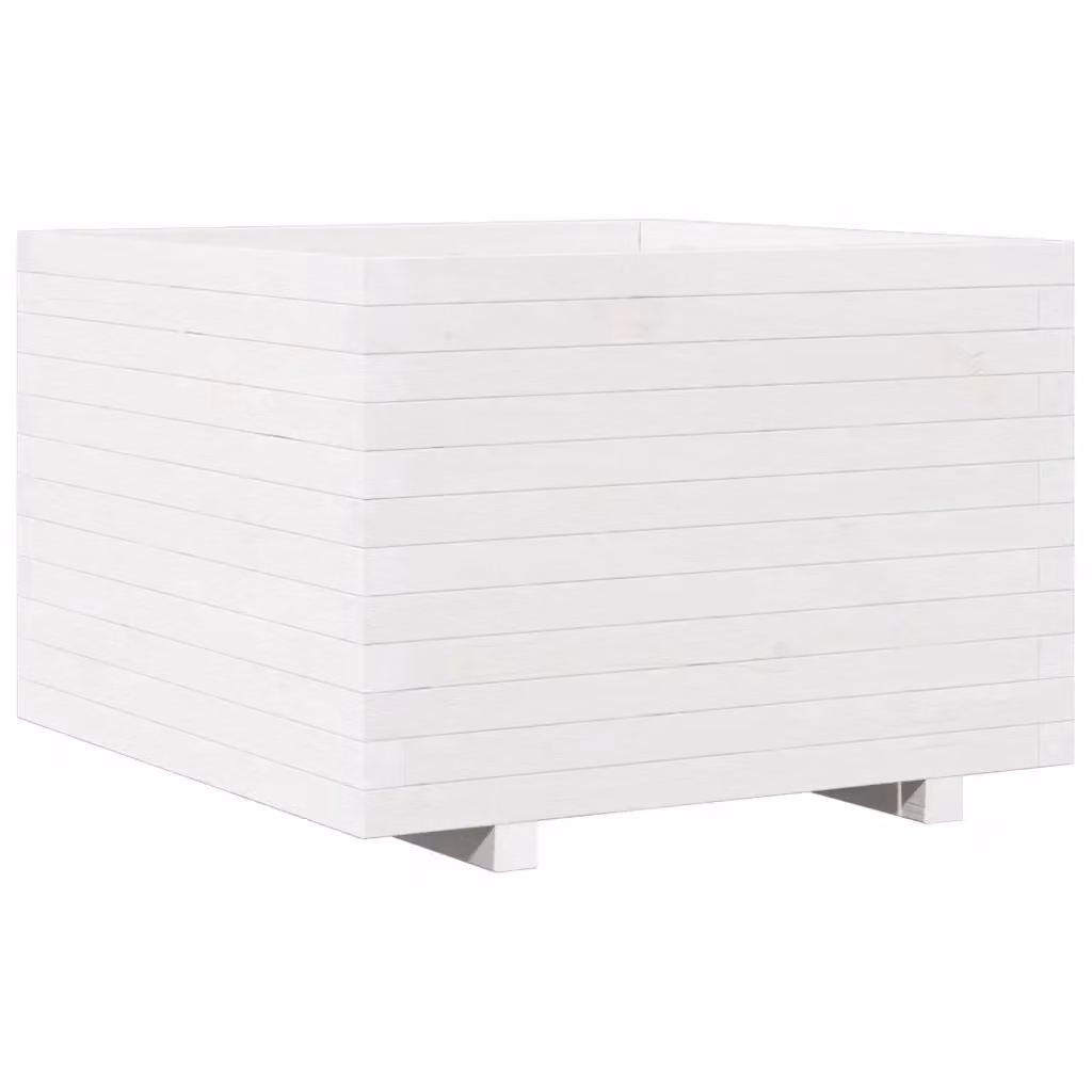 Fioriera da giardino vidaXL in legno bianco L/P/H: 70 x 70 x 49,5 cm – 2