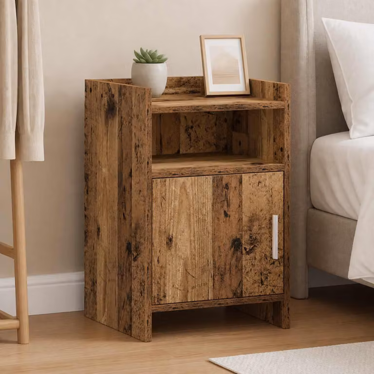Set di 2 comodini vidaXL in legno antico marrone, L 40 cm x P 36 cm x H 60 cm