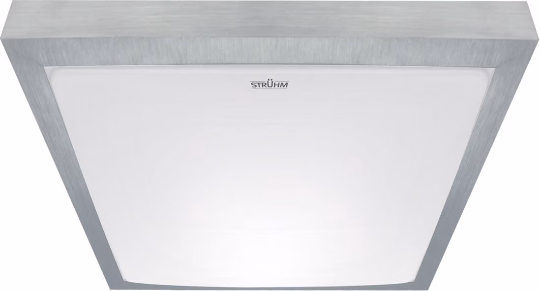 Lampada a soffitto LED in metallo L: 32 cm IP44 in argento Bianco quadrato 4000 K bianco neutro 1830 lm Moderno