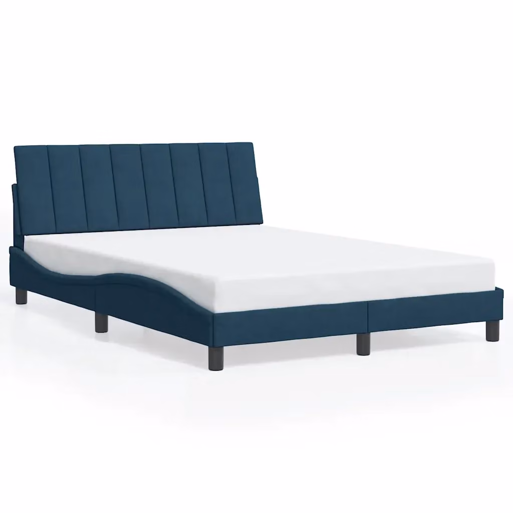 Giroletto senza materasso Hanko vidaXL in velluto blu con doghe in legno L/P: 200 x 120 cm – 2