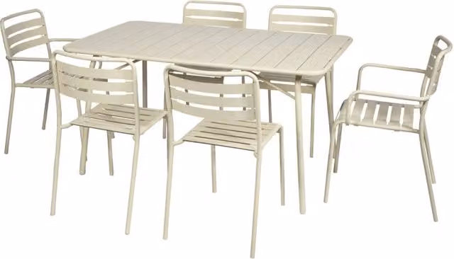 Set tavolo da giardino pieghevole in acciaio con 2 poltrone e 4 sedie,