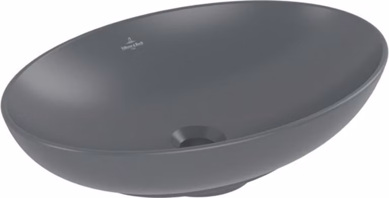 Villeroy & Boch Loop&Friends - Lavabo da appoggio, 560x380 mm, senza sfioratore, CeramicPlus, Grafite 4A4701i4