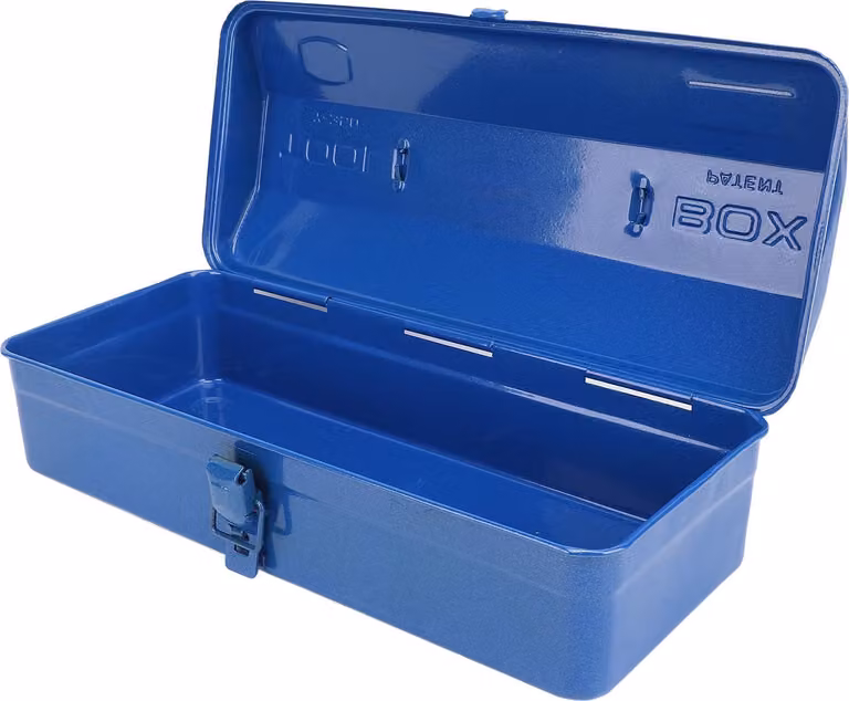 Cassetta degli attrezzi blu con struttura in metallo e elevata capacità di carico, organizer portatile per riporre gli attrezzi in officina, garage, auto, cantiere 350