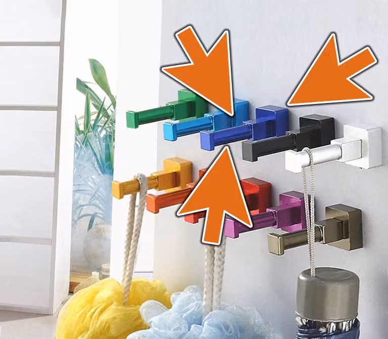 Set di 10 ganci appendiabiti (alluminio, quadrato, blu scuro)