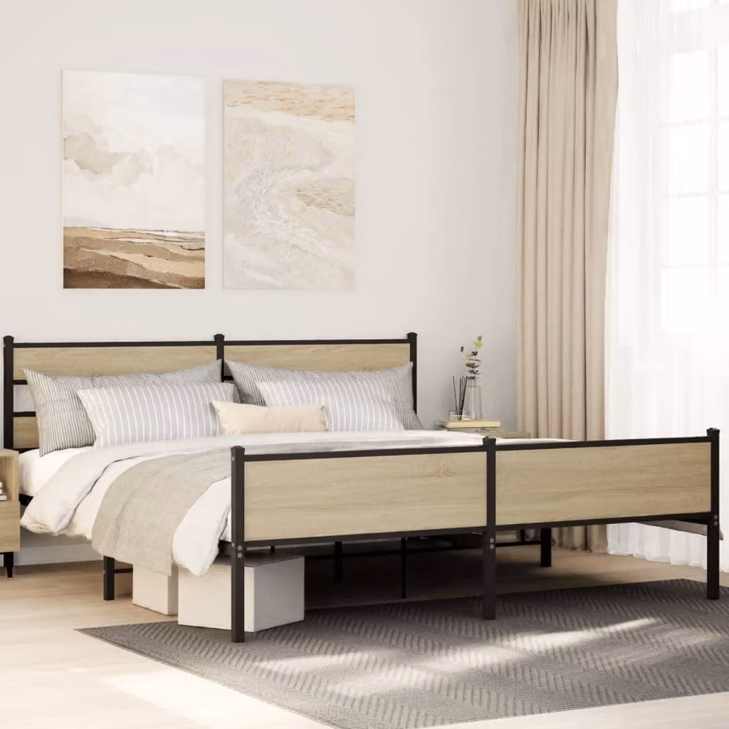 Giroletto in metallo e MDF vidaXL colore Rovere Sonoma L: 187 cm, P: 91,5 cm, H: 219 cm – 1
